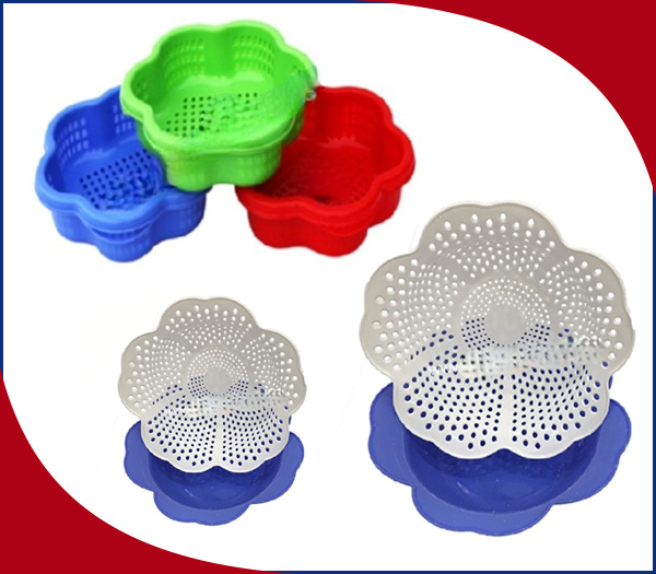 Rổ nhựa kèm chậu hình bông hoa